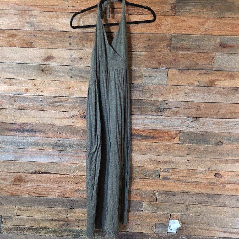Indigo Olive Green Halter Jumpsuit